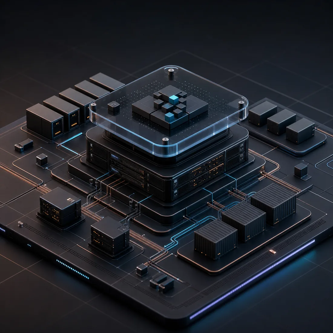 Cloud and DevOps infrastructure model with server modules