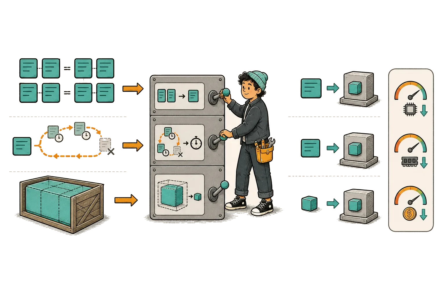 An operator removes repeated work before adding more capacity.