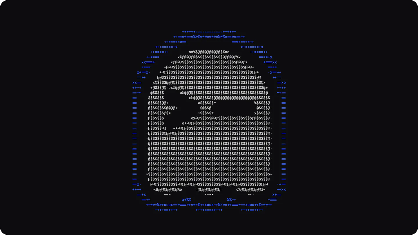 Official Ghostty artwork showing a ghost silhouette drawn with terminal characters.